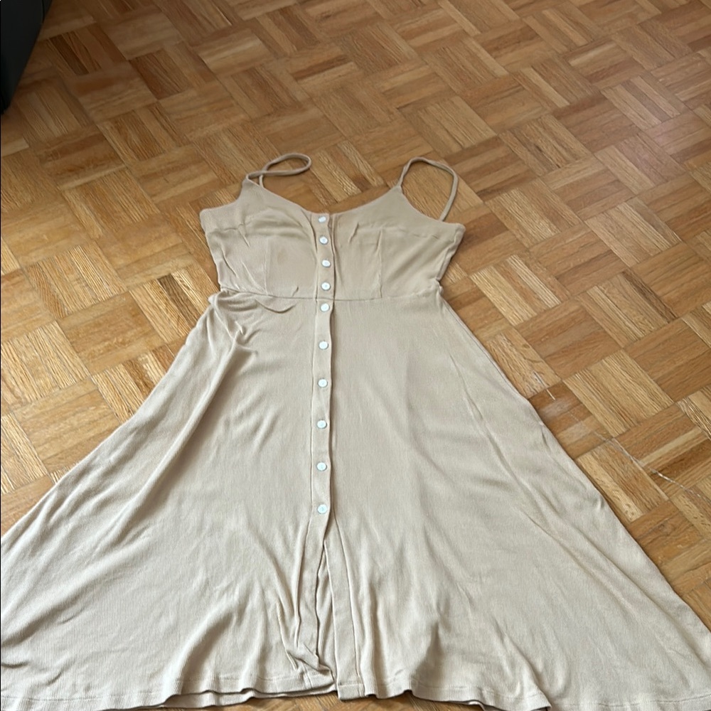 Lisa says Gah Elegant Tan Button-Down Dress